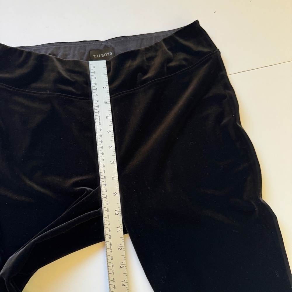 Talbots Straight Leg Effortless Velvet Pants Velour Trousers Black Sz 6 - Picture 7 of 12